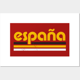 Retro Spain Football // Vintage Grunge Spanish Pride Word Art Posters and Art